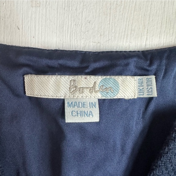 Boden Split Neck Navy Blue Dress - Picture 3 of 4